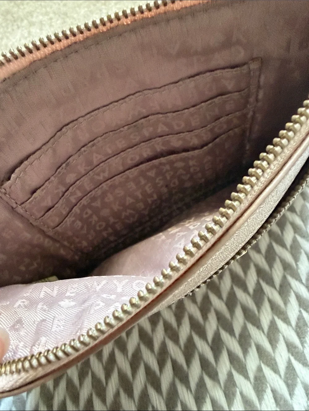 Kate Spade Metallic Rose Gold Wristlet Clutch